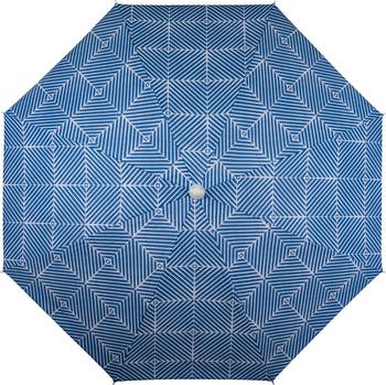 Blue Athens Pattern Portable Beach Umbrella