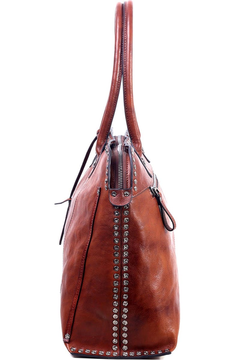 OLD TREND Soul Stud Leather Satchel Bag, Alternate, color, Cognac