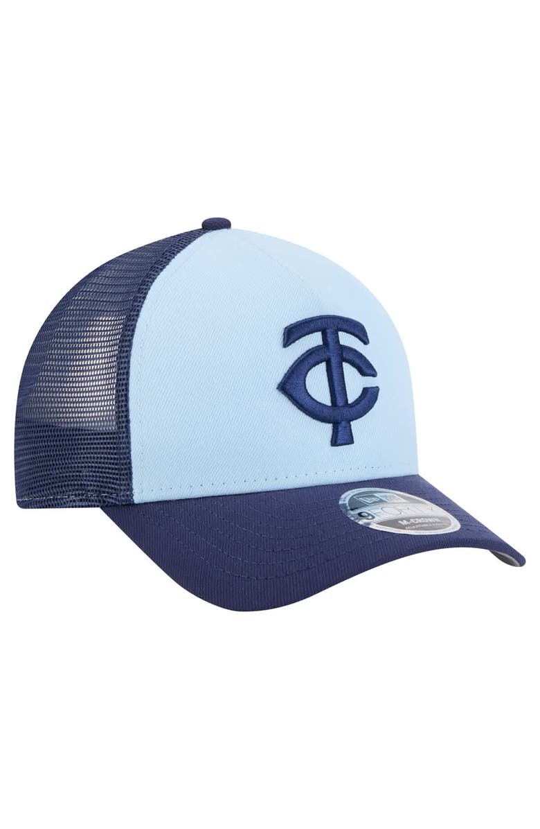 New Era Men's New Era Light Blue/Navy Minnesota Twins 2-Tone Color Pack 9FORTY Adjustable Trucker Hat, Alternate, color,