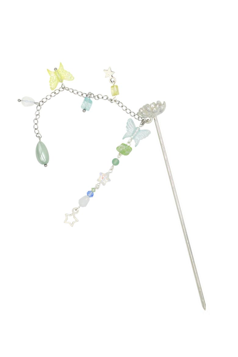 Steel Hair Pin With Acrylic Charms, Main, color, Multi Colored