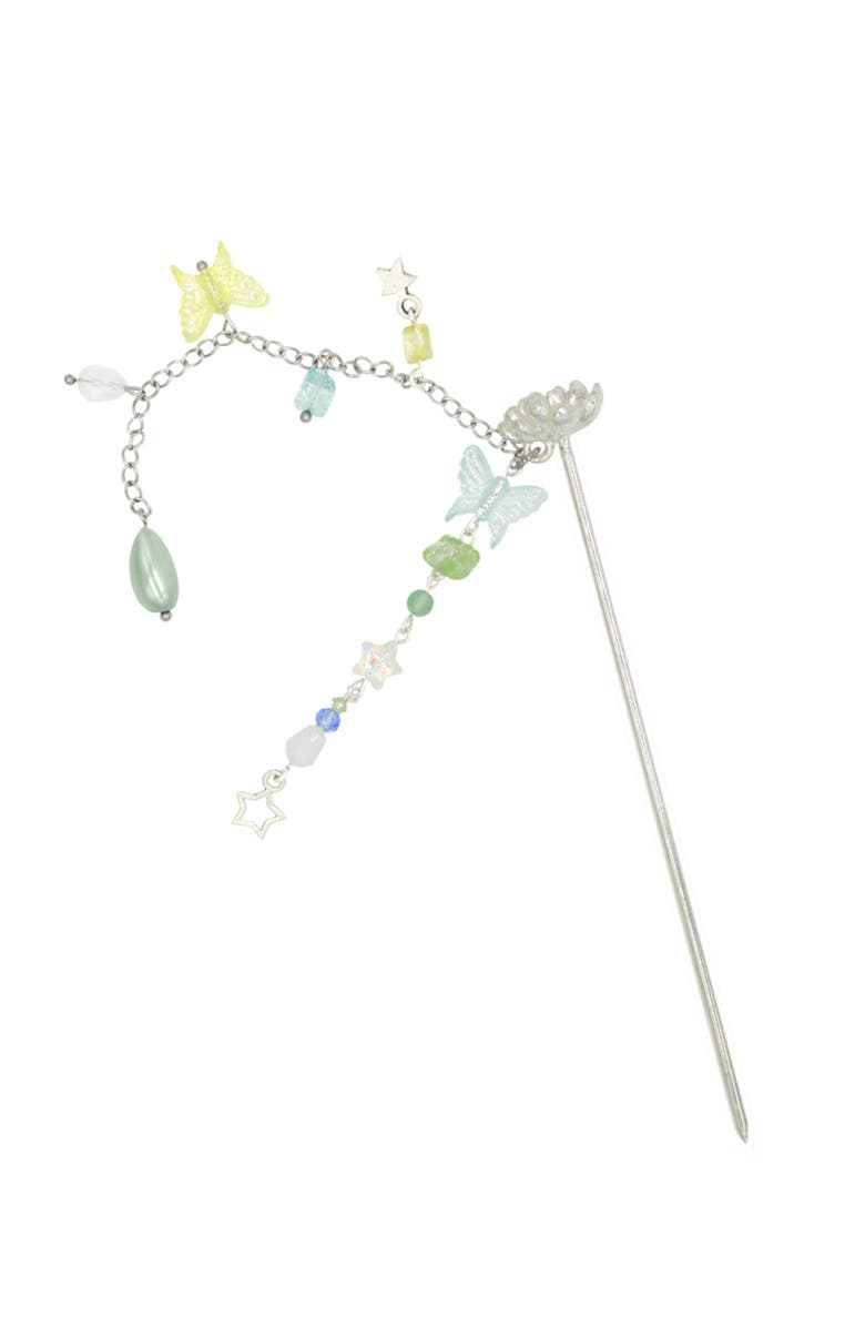 Velvet Luna Steel Hair Pin With Acrylic Charms, Main, color, Multi Colored