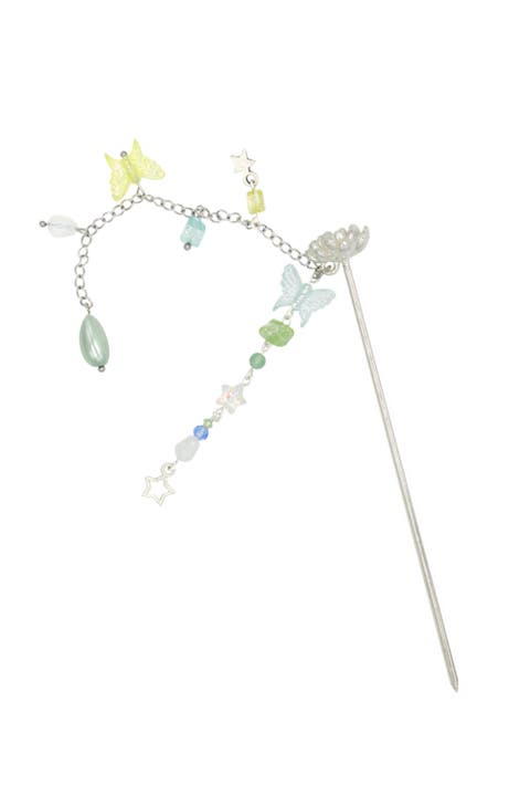 Steel Hair Pin With Acrylic Charms