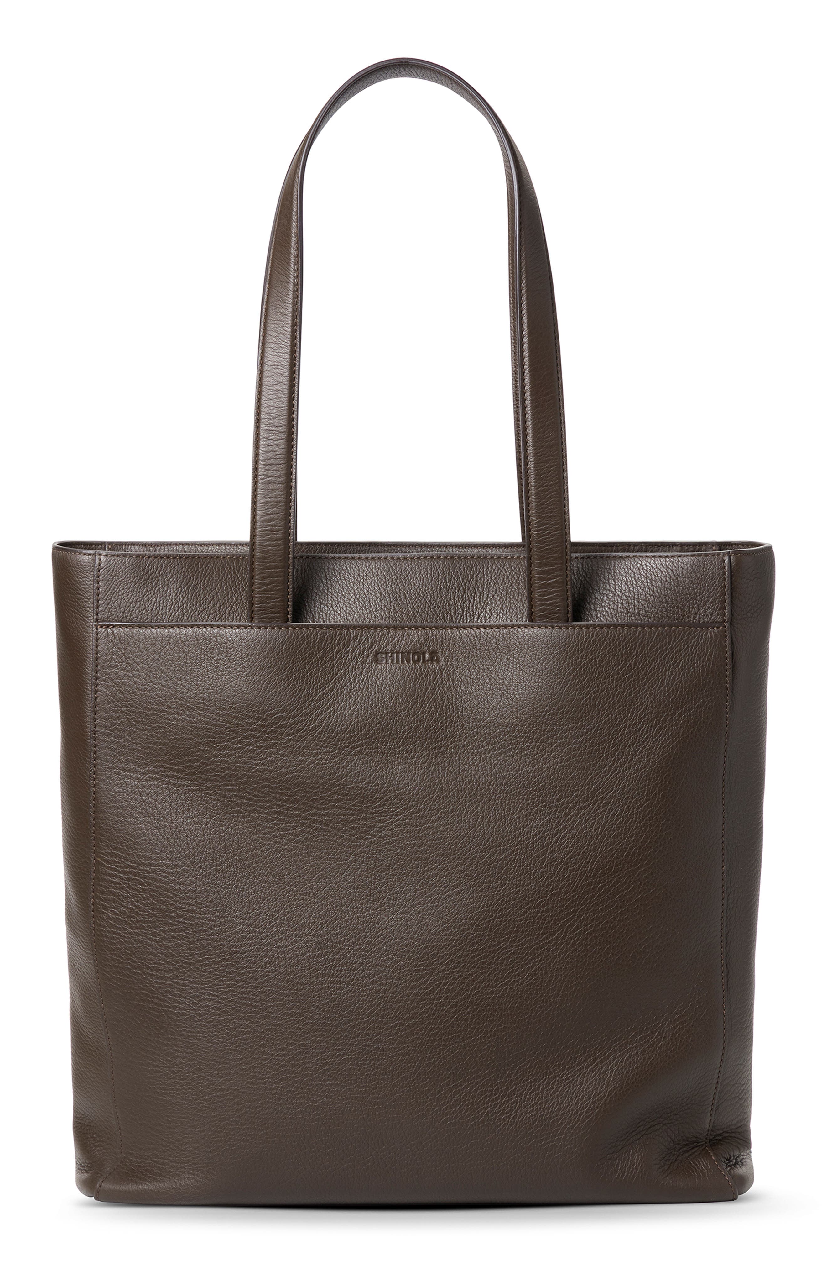 Canfield North-South Pebbled Leather Tote, Main, color, ESPRESSO