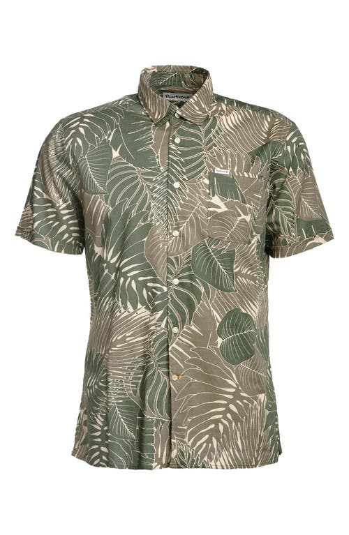 Barbour Cornwall Leaf Print Short Sleeve Button-up Shirt