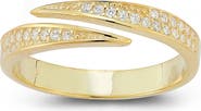 SPHERA MILANO 14K Gold Plated Pavé CZ Bypass Ring