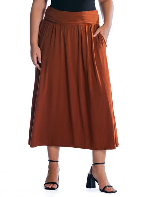 Foldover Maxi Skirt With Pockets