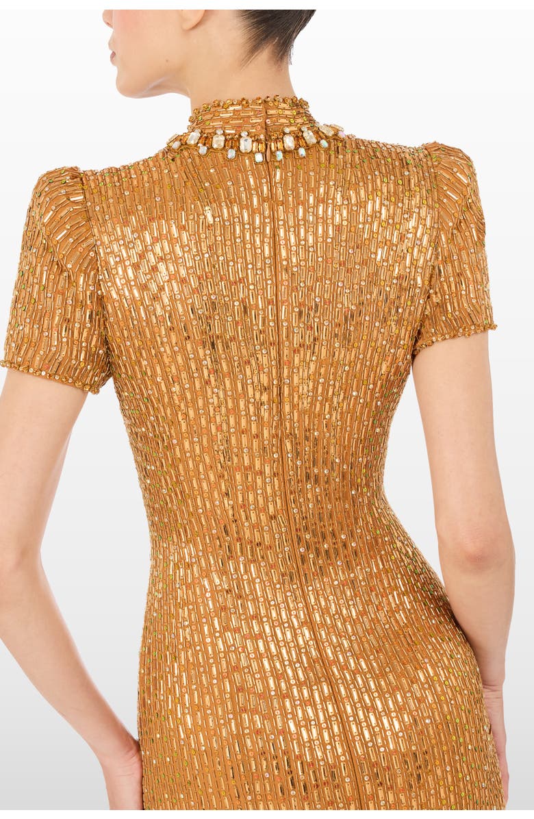 Jenny Packham Amber Embellished Maxi Dress, Alternate, color, Amber