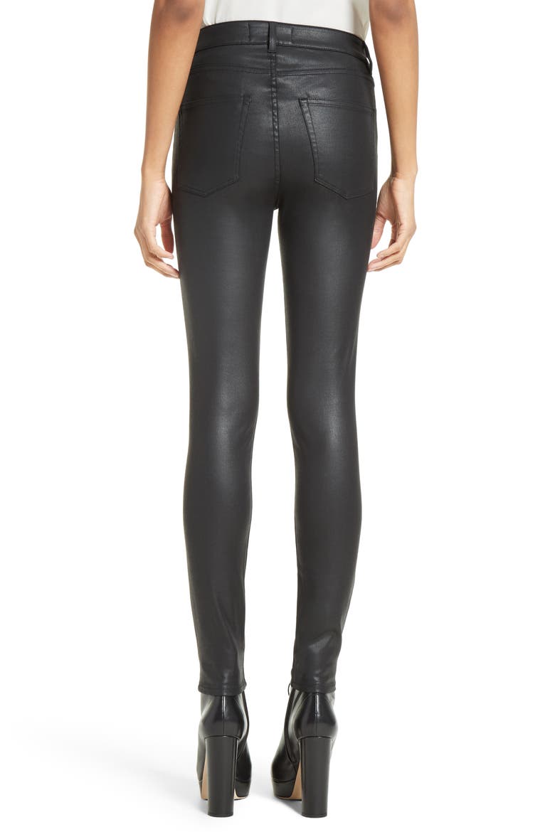 Faux Leather Skinny Jeans, Alternate, color, BLA01