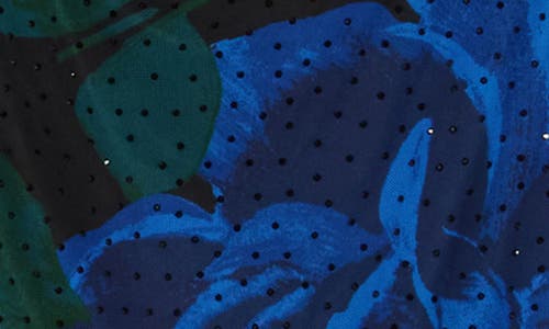 Afrm Los Angeles Aurelie Draped One-shoulder Embellished Mesh Midi Dress In Blue