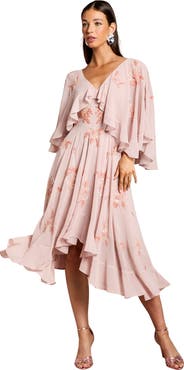 Coast Embellished Frill Cape Midi Dress