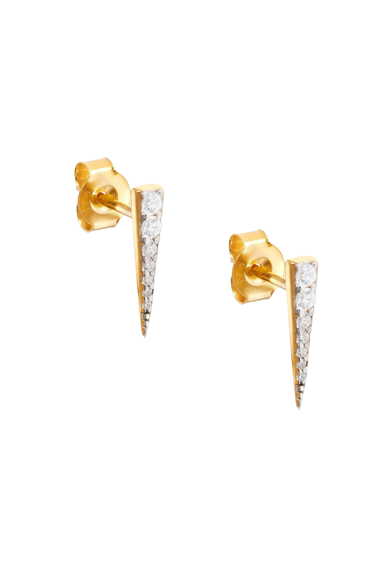 Spero London Long Pave Dagger Stud Earrings, Main, color, Gold