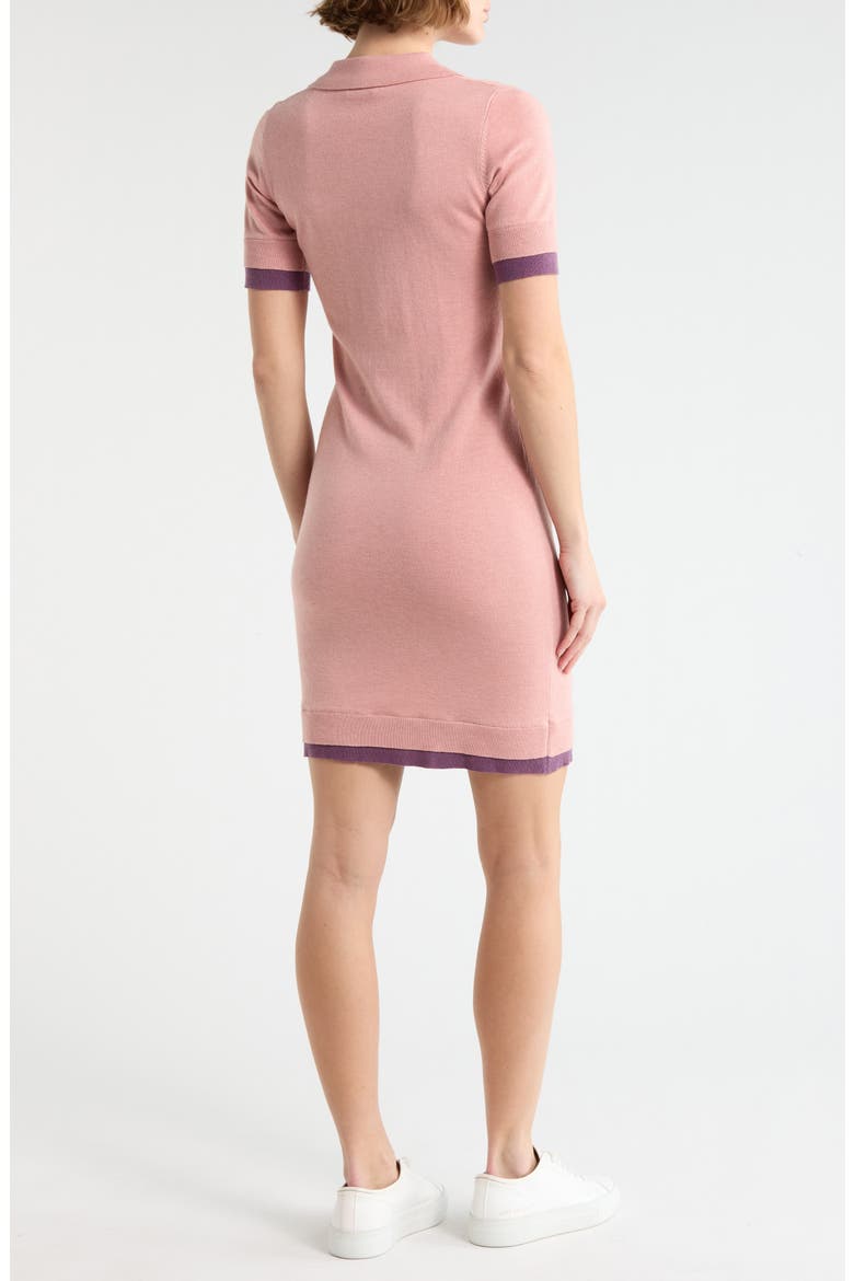 Trim Polo Dress, Alternate, color, BLUSH DARK PURPLE