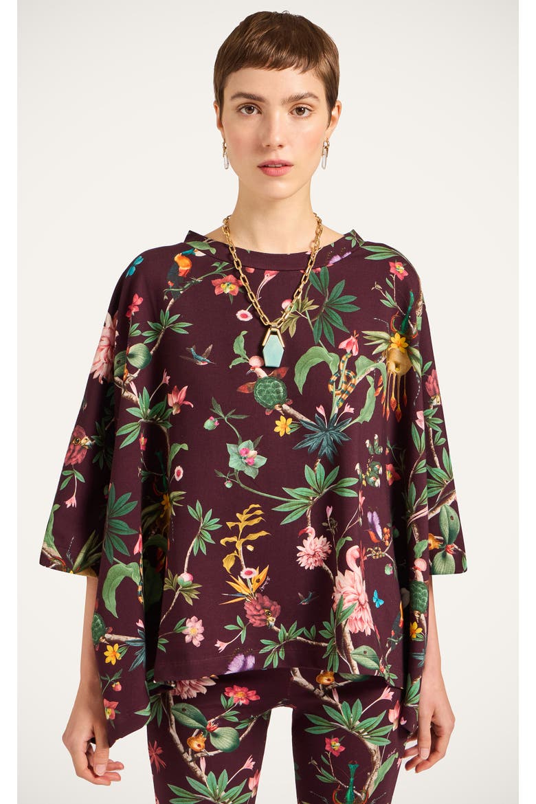 Meditation Poncho, Main, color, Zooflora Bordeaux