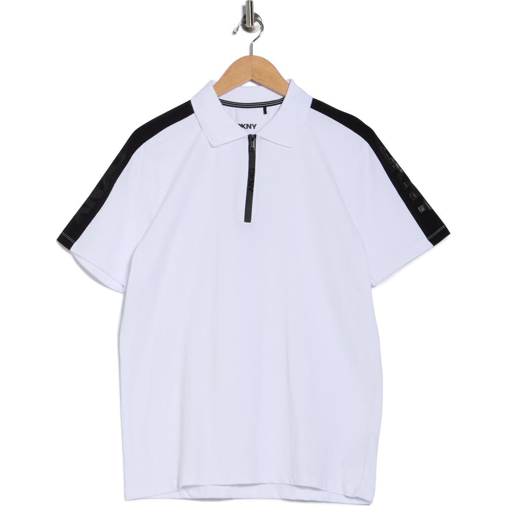 Dkny Sportswear Zach Stretch Cotton Quarter Zip Polo In Multi