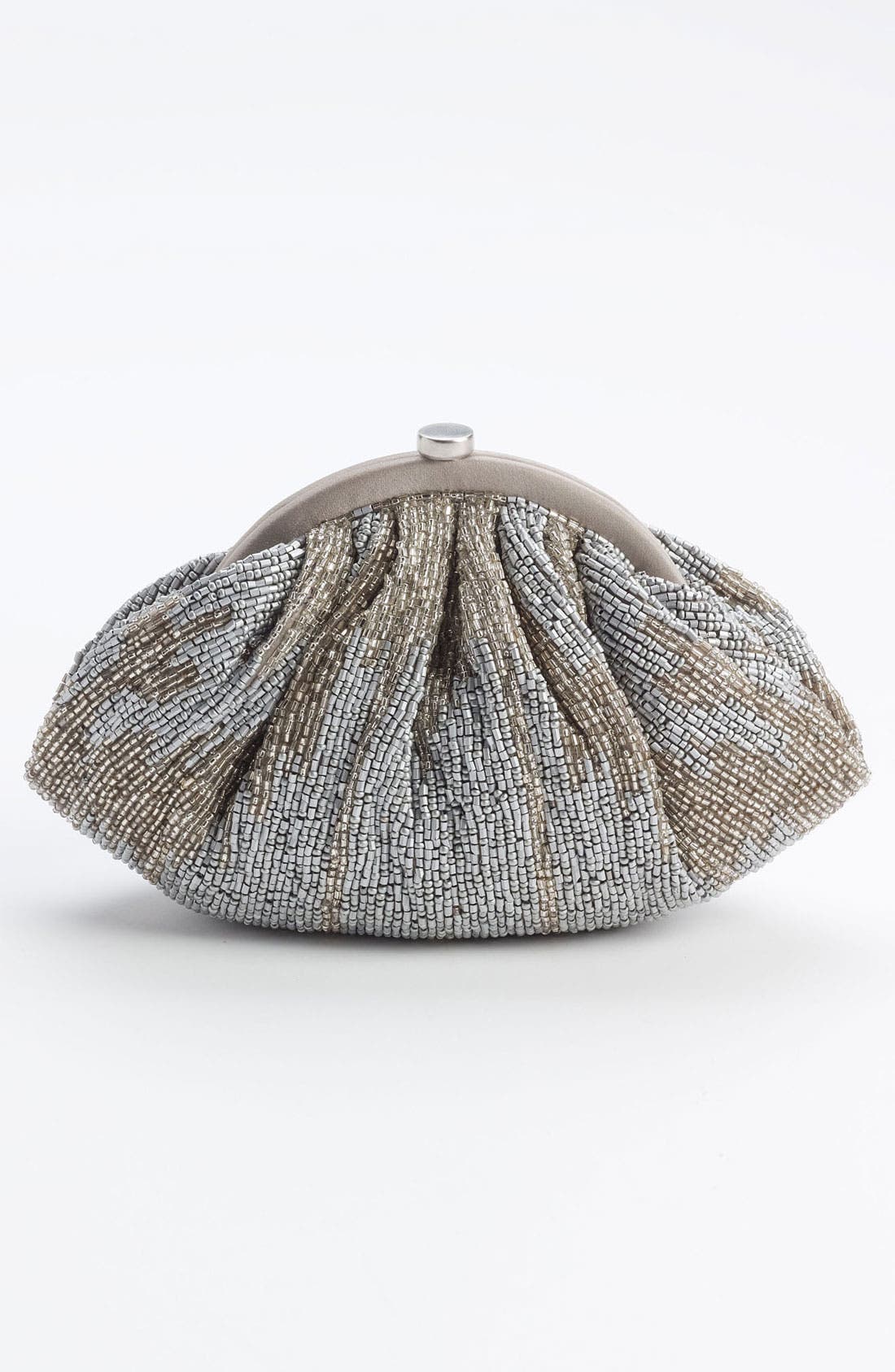 Beaded Pouch, Alternate, color, SILVER/ PEWTER