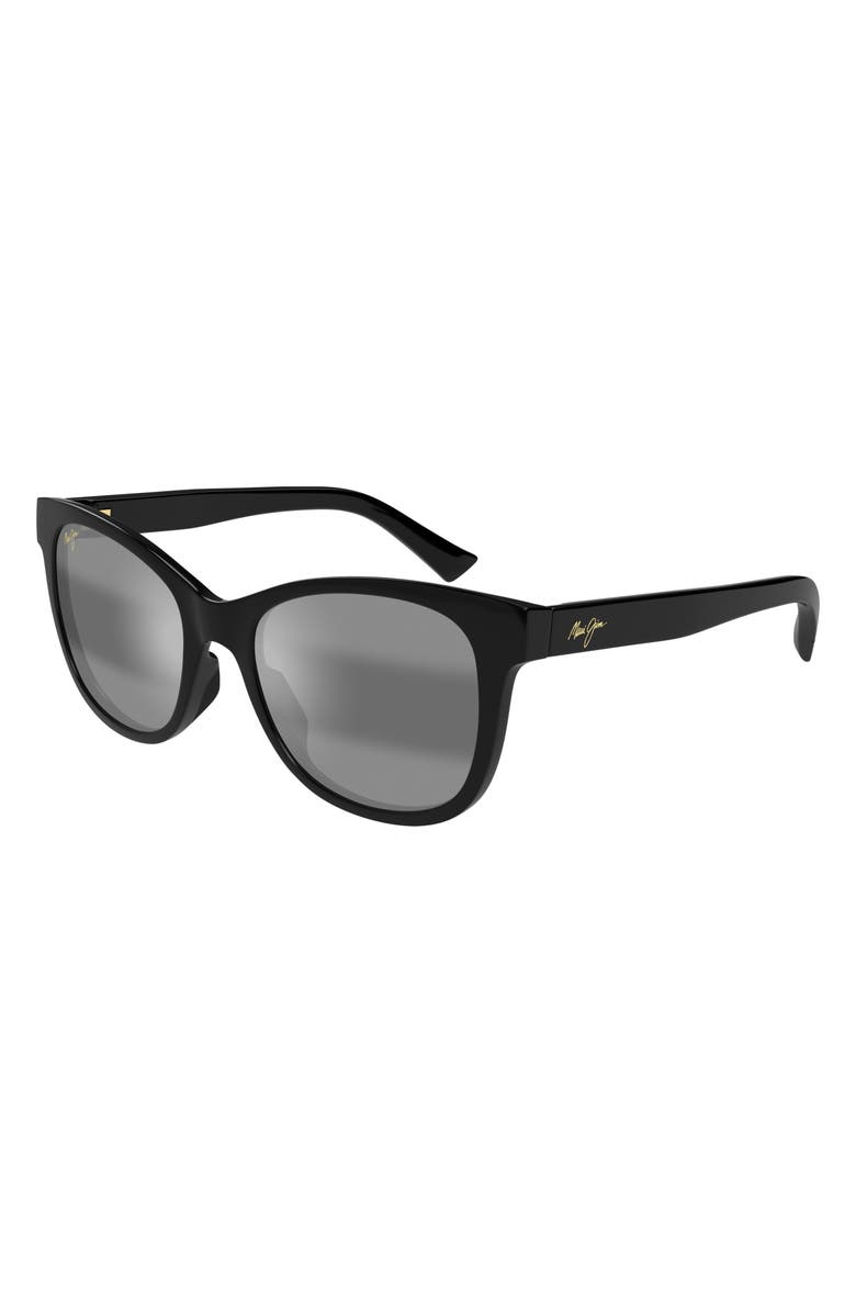 Maui Jim Kioppa 54mm PolarizedPlus2<sup>®</sup> Cat Eye Sunglasses, Alternate, color, Shiny Black