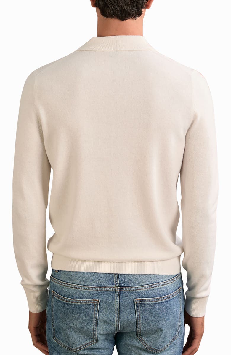 Reiss Gideon Collared Diamond Texture Wool Cardigan, Alternate, color, Off White