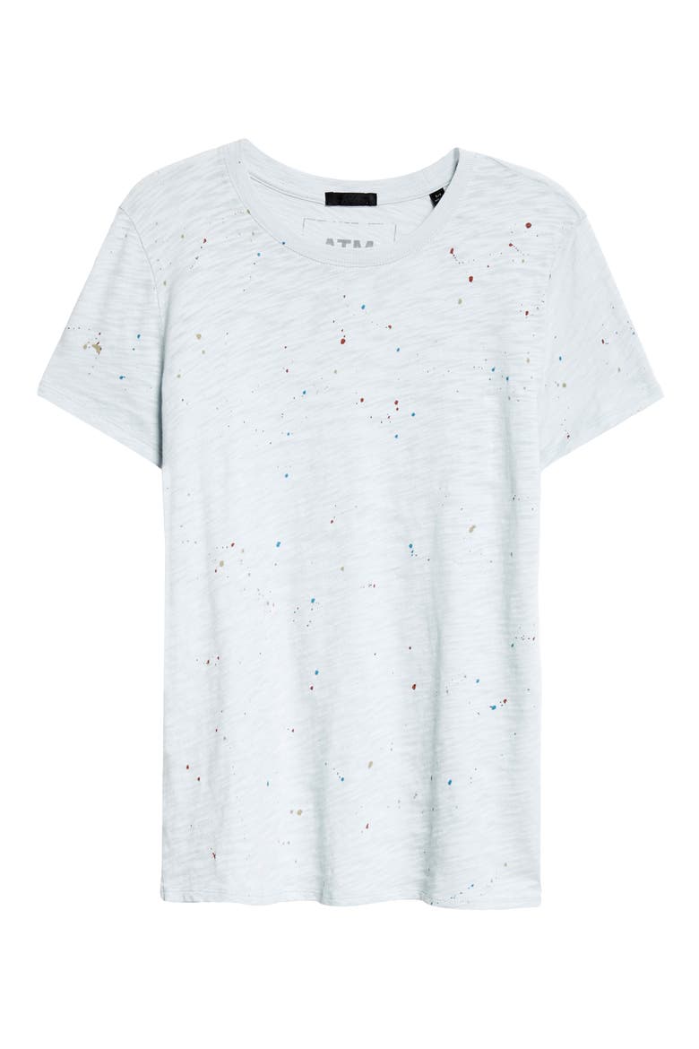 Splatter Print Slub Jersey T-Shirt, Alternate, color, POWDER BLUE MULTIDNU