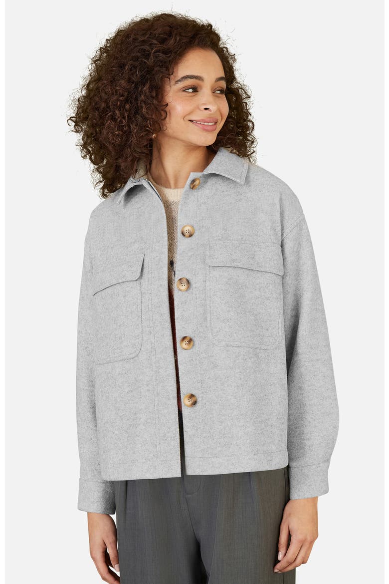 Textured Finish, Patch Pockets Shacket, Main, color, Grey