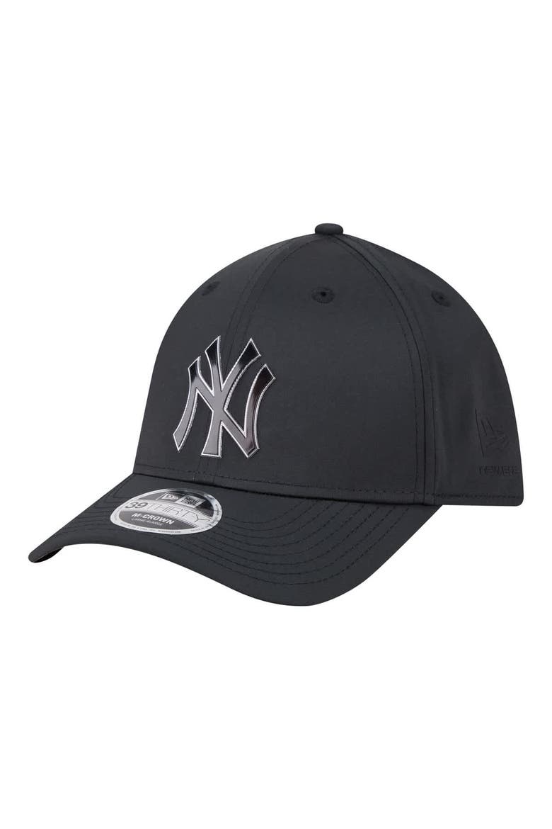 Men's New Era  Black New York Yankees Metallic 39THIRTY M-Crown Flex Hat, Main, color, Black