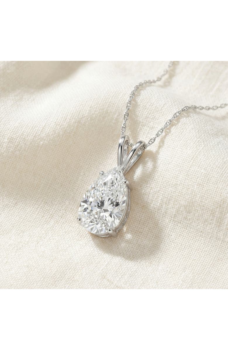 Bliss Diamond 3.03Ct Pear Shape Solitaire Diamond Necklace Pendant Lab Grown Certifed 14k Gold, Alternate, color, 14K White Gold