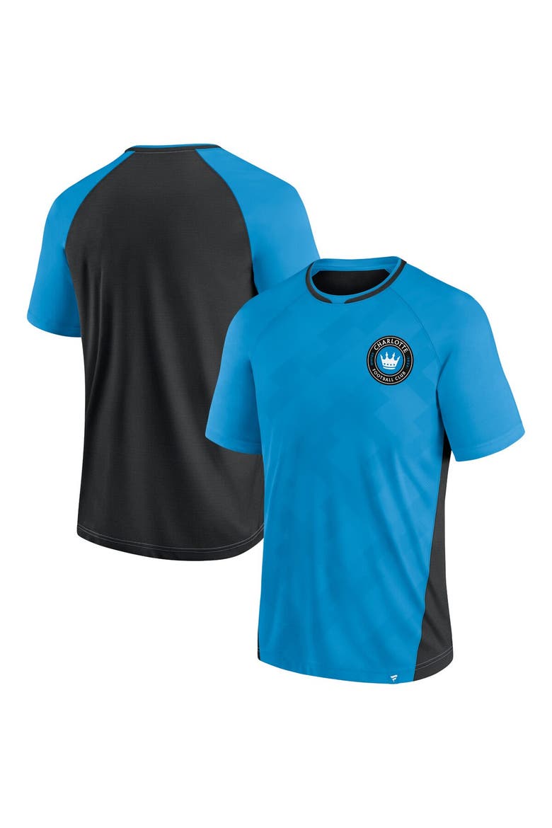 Men's Fanatics Branded Blue Charlotte FC Attacker Raglan T-Shirt, Main, color, Blue