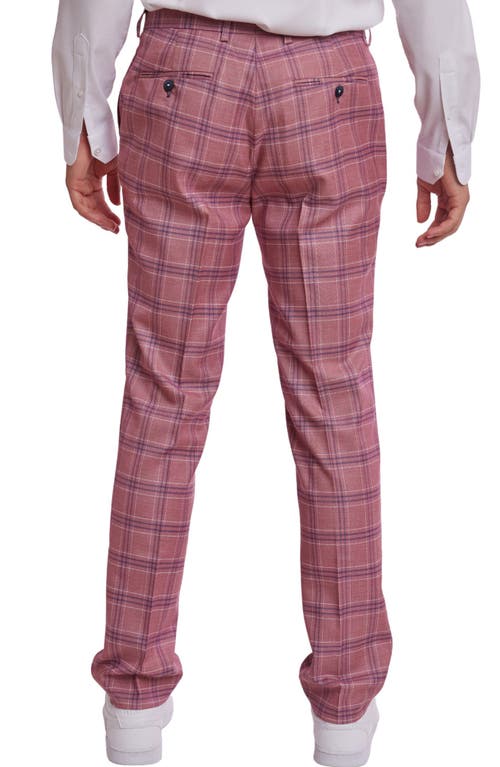Paisley & Gray Downing Slim Flat Front Plaid Dress Pants In Multi