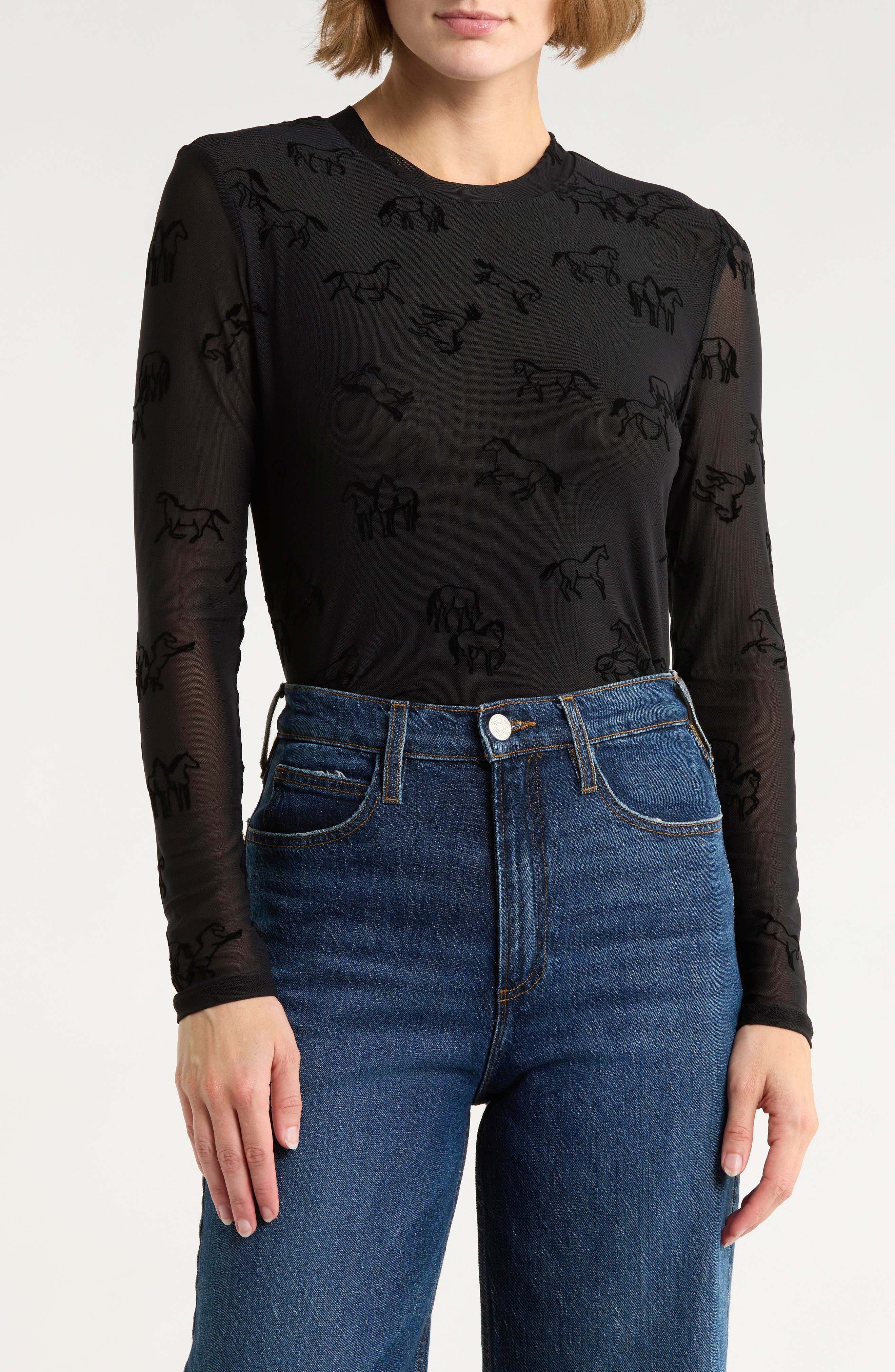 DR2 by Daniel Rainn Mock Neck Flock Top