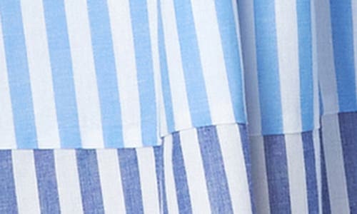 ENGLISH FACTORY ENGLISH FACTORY STRIPE BLOCK TIE WAIST LONG SLEEVE MIDI DRESS