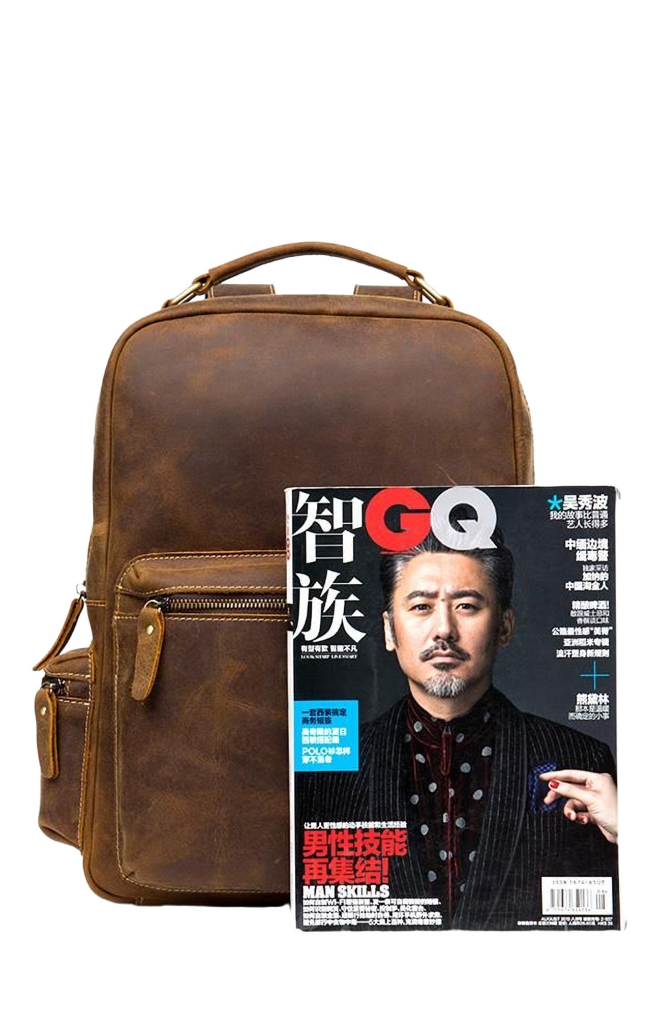 STEEL HORSE LEATHER The Langley Backpack | Genuine Vintage Leather Backpack, Alternate, color, Brown