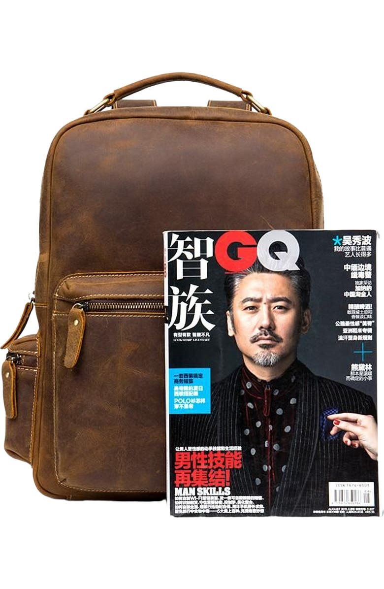 STEEL HORSE LEATHER The Langley Backpack | Genuine Vintage Leather Backpack, Alternate, color, Brown