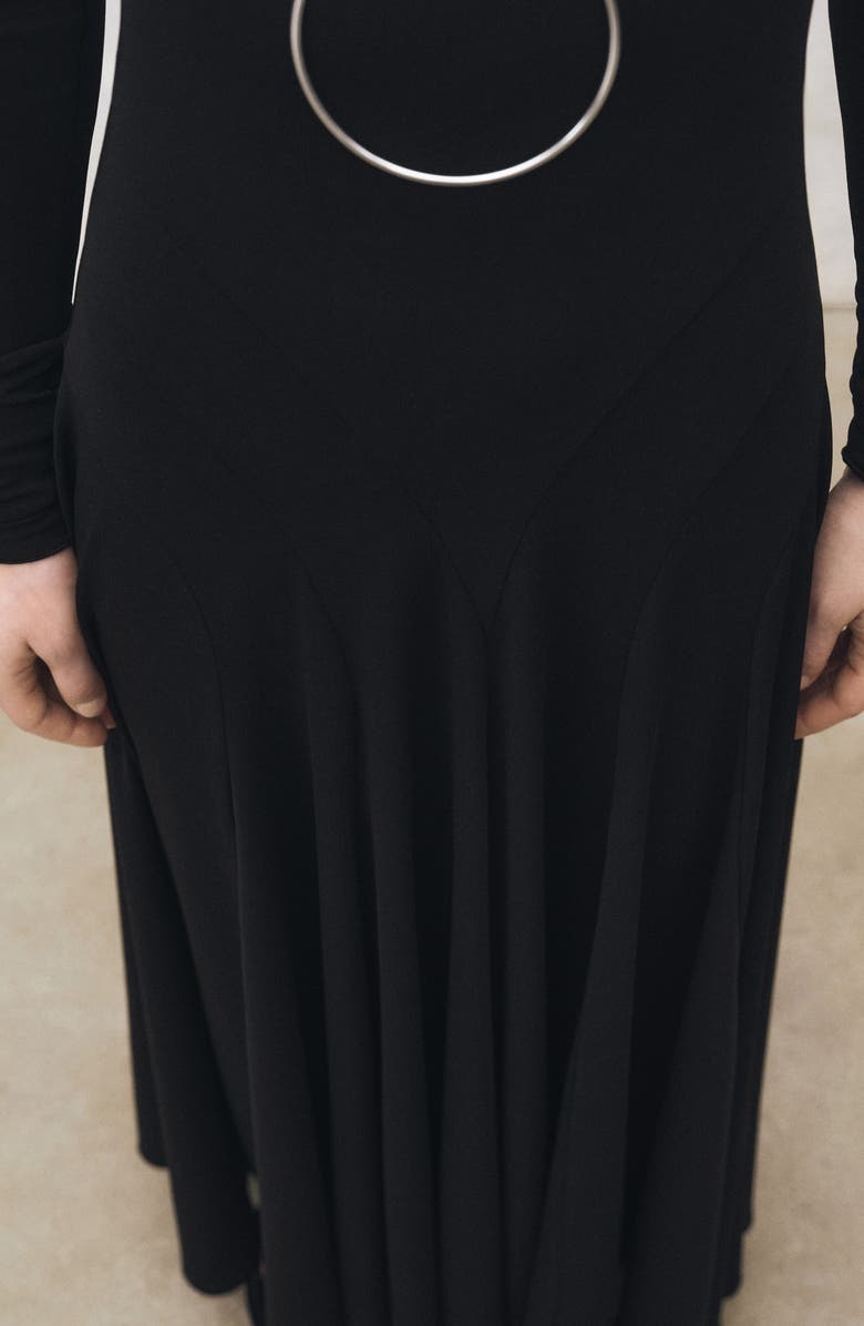 MANGO Turtleneck Long Sleeve Ponte Dress, Alternate, color, 