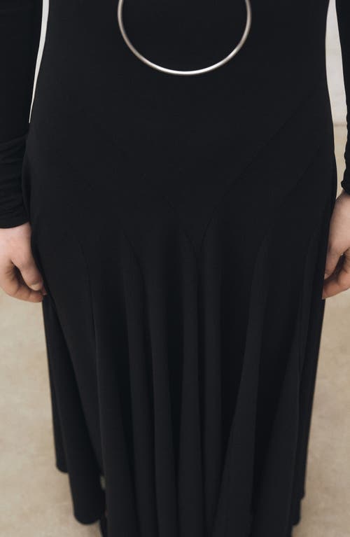 Mango Turtleneck Long Sleeve Ponte Dress In Black