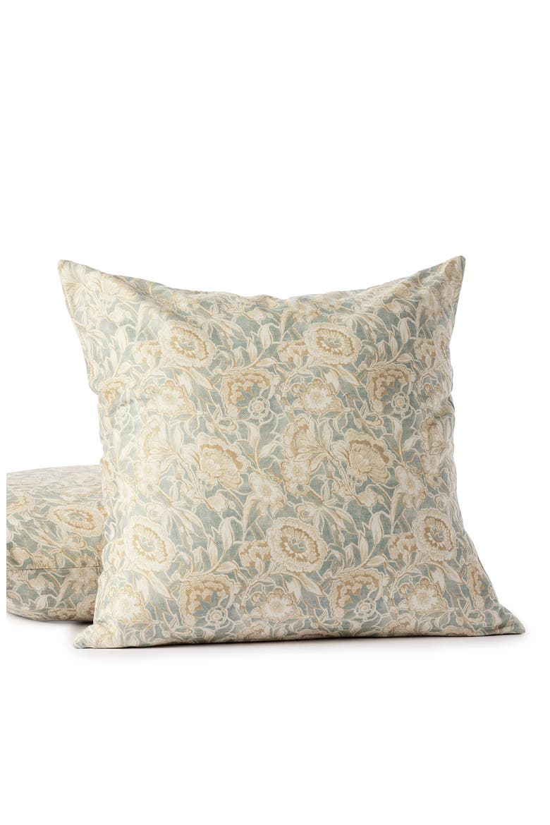 Balboa Organic Cotton Print Pillow Cover, Main, color, LAGOON/ HAY