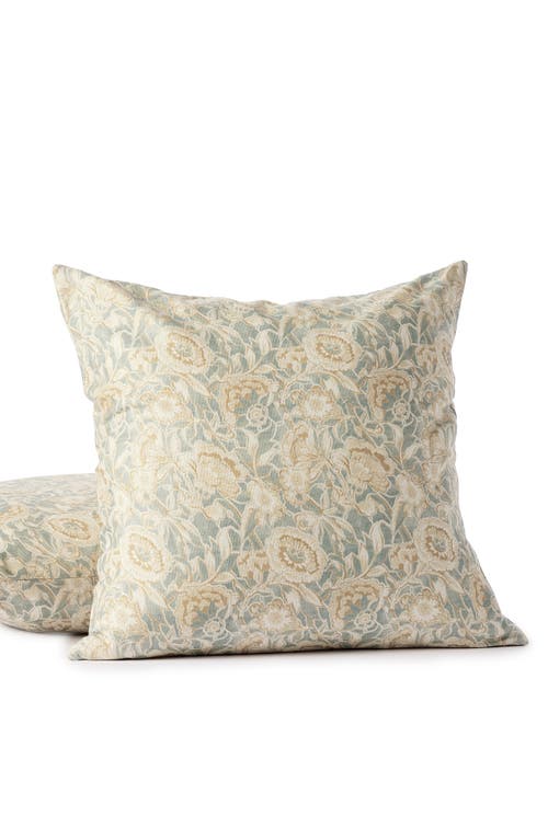 Coyuchi Balboa Organic Cotton Print Pillow Cover in Lagoon W/Hay 