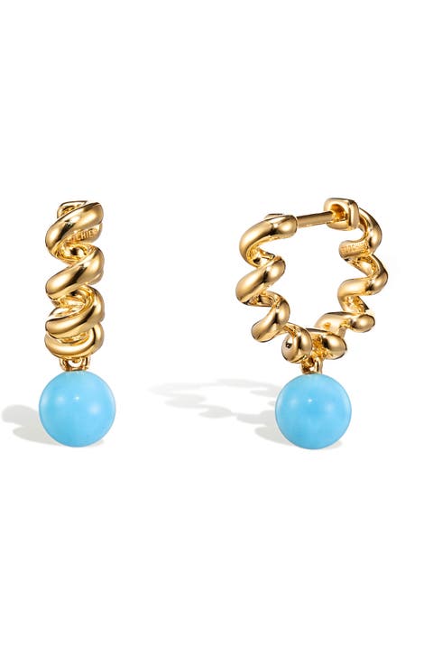 Slinkee Stone Drop Hoop Earrings