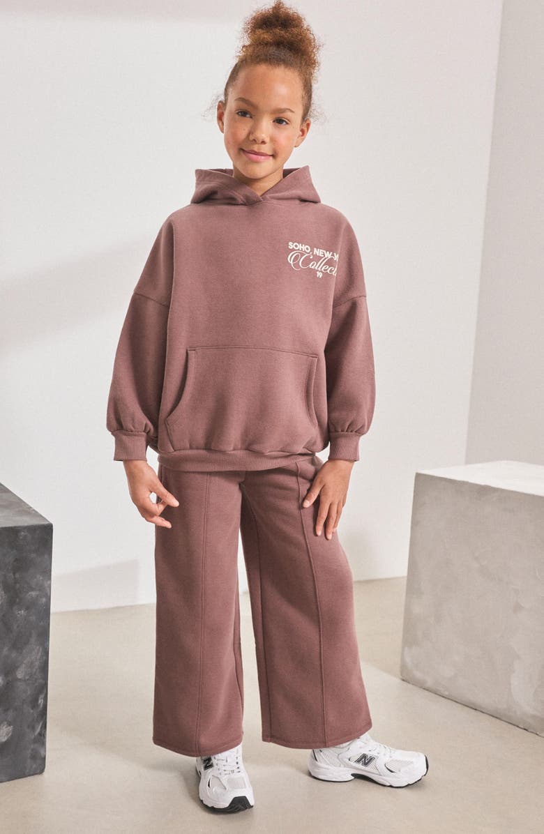 NEXT Kids' Sporty Graphic Hoodie & Sweatpants Set, Alternate, color, Brown