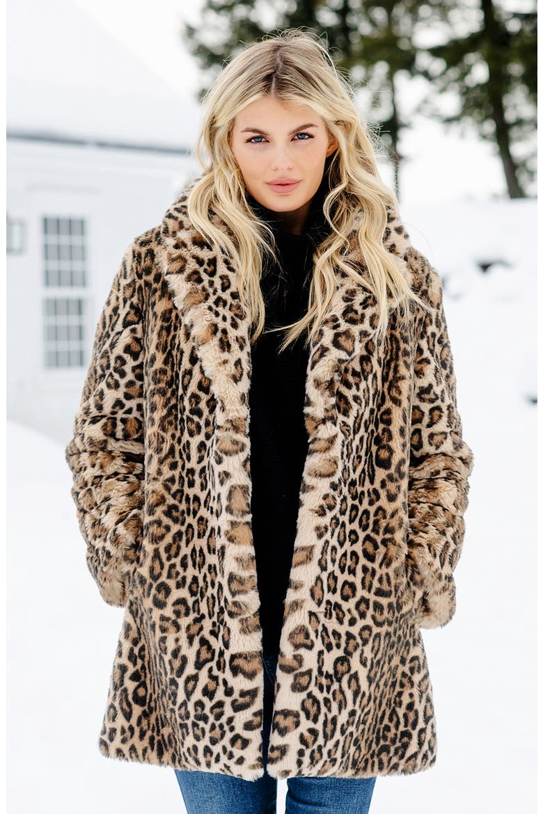 Le Mink Faux Fur Jacket, Alternate, color, LEOPARD