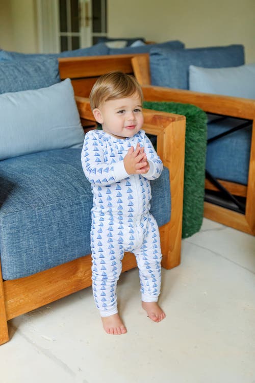 Lila And Hayes Parker Zipper Pajama In Sailing Away