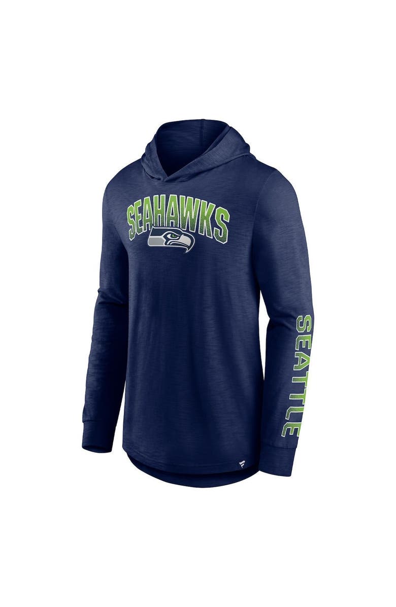 FANATICS Men's Fanatics Branded College Navy Seattle Seahawks Front Runner Long Sleeve Hooded T-Shirt, Alternate, color, Navy