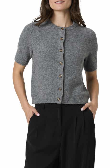 French Connection Short Sleeve Button-Up Cardigan