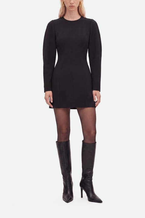 Balloon Sleeve Structured Mini Dress