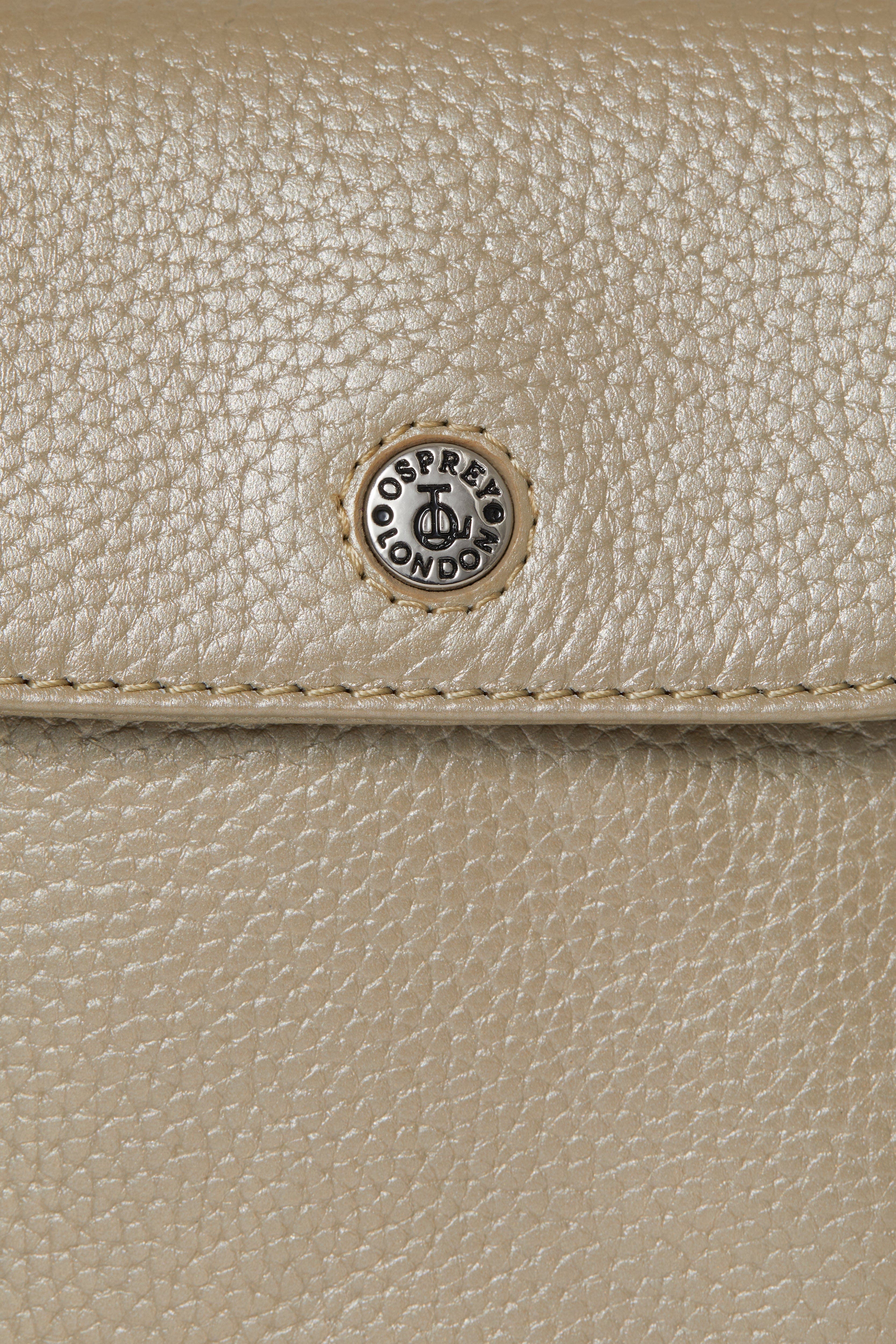 Osprey London The Madison Leather Phone Bag, Alternate, color, Gold