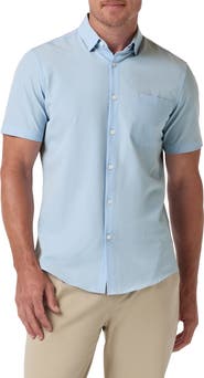 Mizzen+Main Halyard Trim Fit Short Sleeve Performance Button-Up Shirt