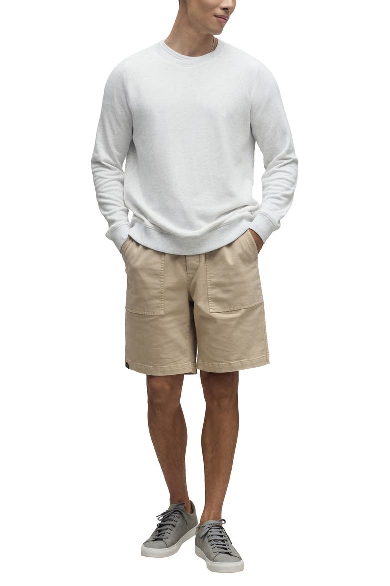 Crewneck French Terry Sweatshirt, Alternate, color, HEATHER WHITE