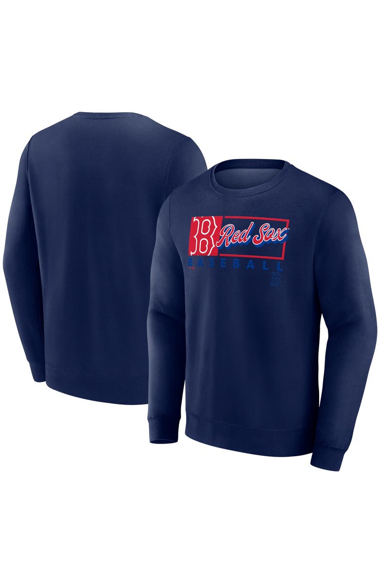 FANATICS Men's Fanatics Navy Boston Red Sox Focus Fleece Pullover Sweatshirt, Main, color, Navy