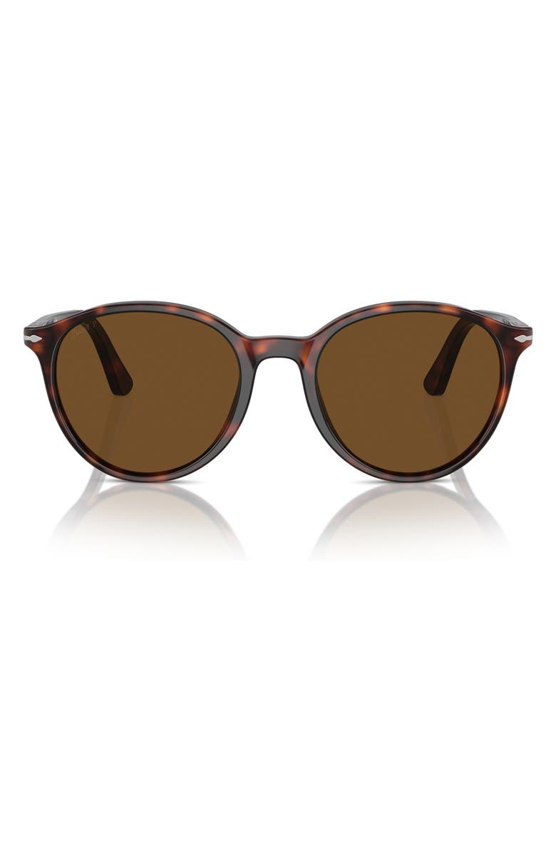 Persol Phantos 56mm Polarized Round Sunglasses, Alternate, color, Havana