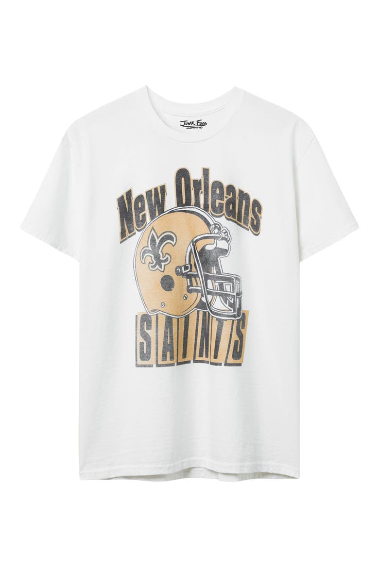 New Orleans Saints Throwback Helmet Cotton Graphic T-Shirt, Main, color, WHITE