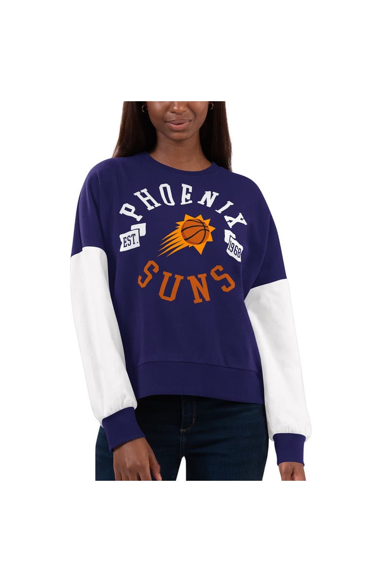 G-III 4HER BY CARL BANKS Women's Purple/White Phoenix Suns Team Pride Pullover Sweatshirt, Main, color, 