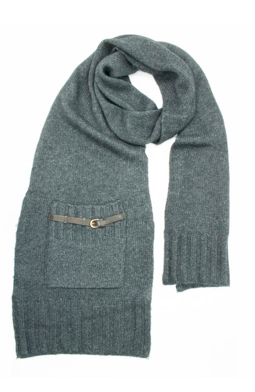 Portolano Scarf With Pocket And Nappa Belt In Green